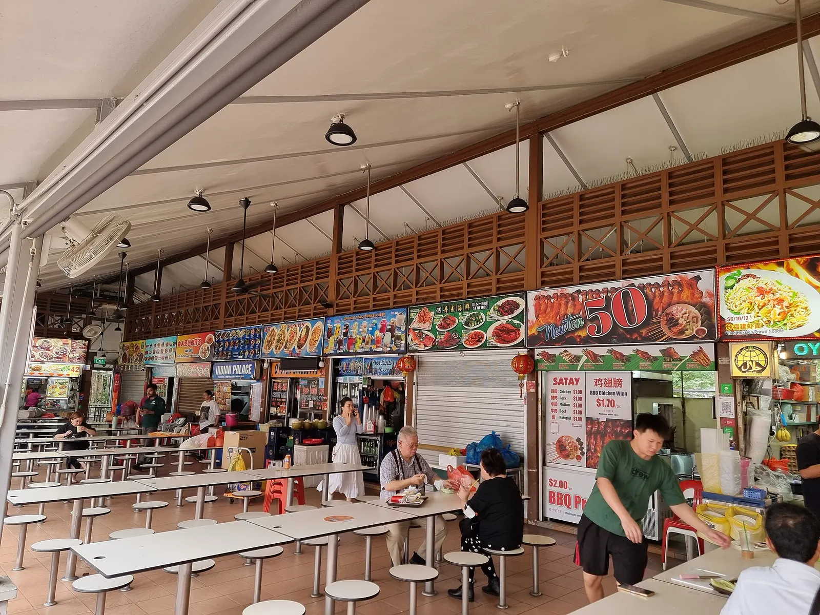 A busy Singapore hawker centre